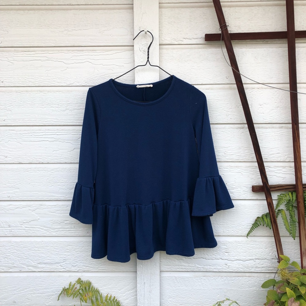 Blue Peplum Top